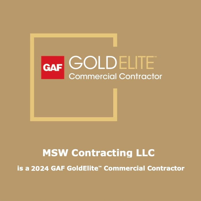MSW is recognized as a GAF Commercial Gold Elite Contractor 