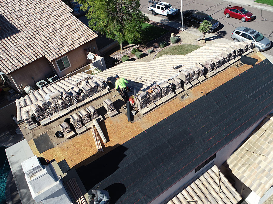 Tile Roofing For Arizona by MSW Contracting LLC - Step 5. Install new underlayment to roof decking with extra layers at high flow areas. 