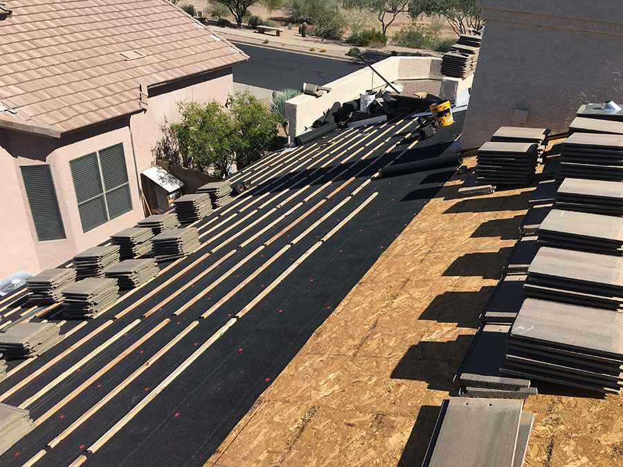 Tile Roofing For Arizona by MSW Contracting LLC - Step 6. Install new 1”x2” battens to secure roof tiles. 