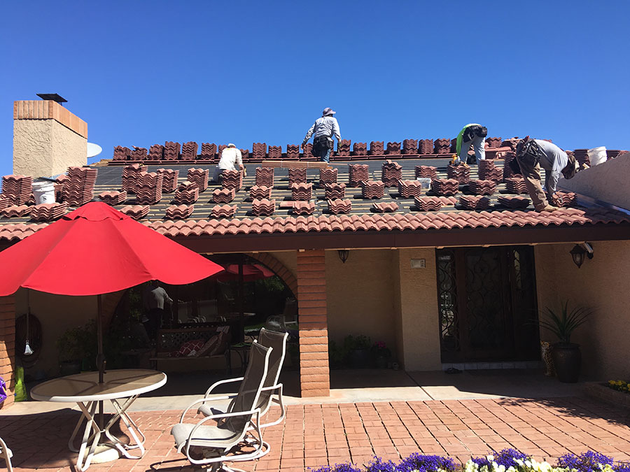 Tile Roofing For Arizona by MSW Contracting LLC - Step 8. Reinstall Field roof tiles and secure as needed. 