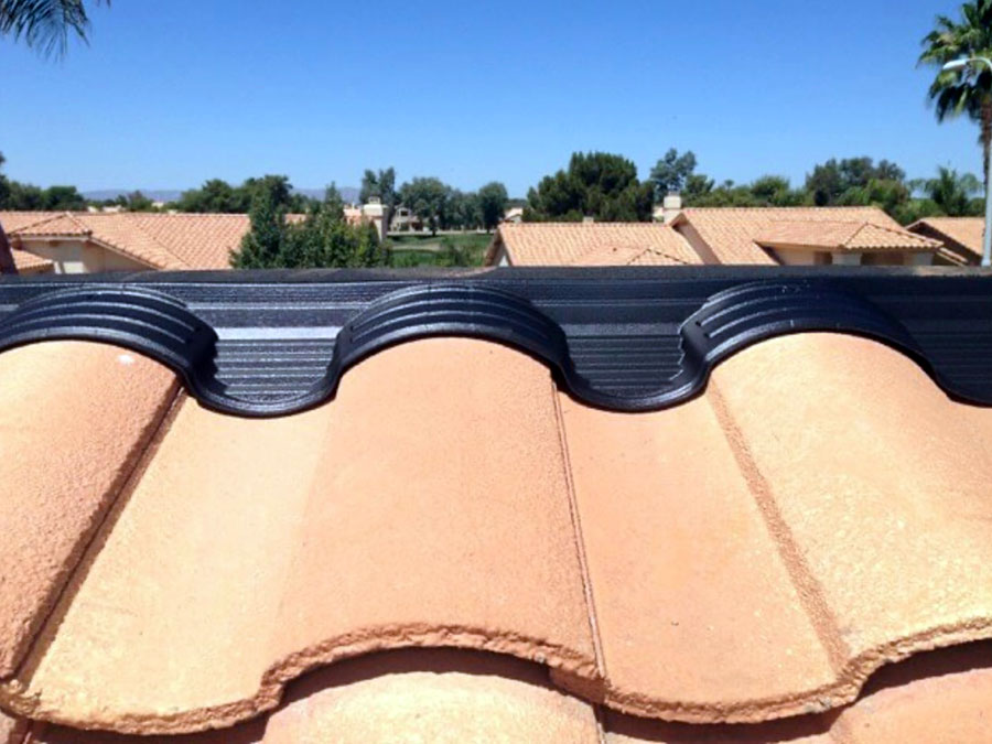 Tile Roofing For Arizona by MSW Contracting LLC - Step 9. Install Hip and Ridge closer and ridge cap tiles. 