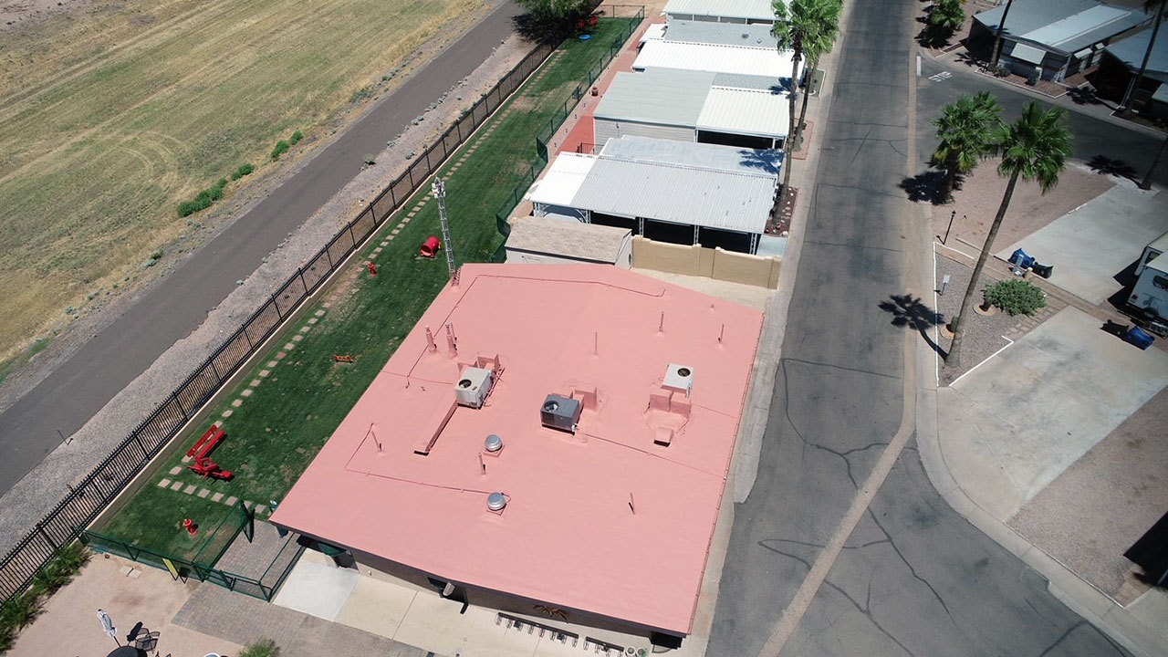 New Commercial Foam Roof Installation in Mesa Arizona